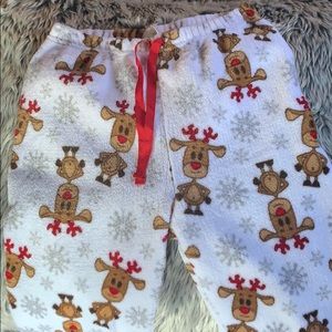christmas reindeer soft pj bottoms size small